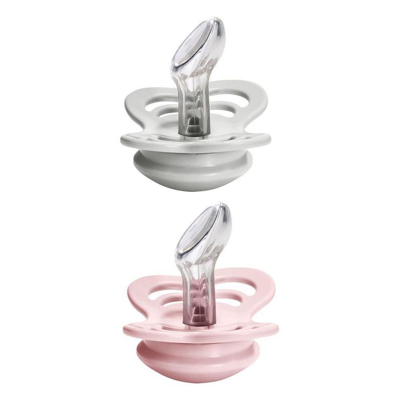 Pacificadores Couture Gris Y Rosado Nivel 2 2 Pzas - Bibs