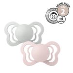 Pacificadores Couture Gris Y Rosado Nivel 2 2 Pzas - Bibs