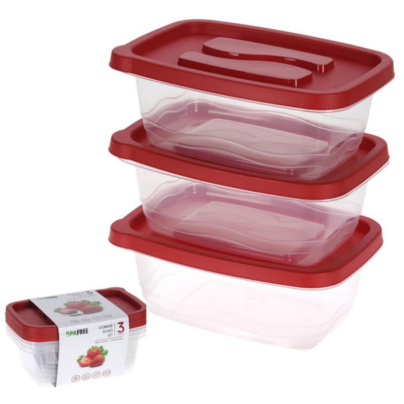 Set De 3 Contenedores Rectangulares De 1130 Ml