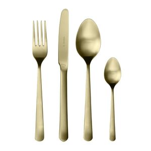 Set de 16 Cubiertos Oslo de Acero Inoxidable Champagne
