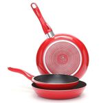 Set De Sartenes Rojo 3 Pzas 20, 24 Y 26 Cm - Nordika