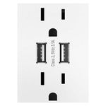 Tomacorriente Doble Con 2 Puertos Usb Blanco 15A - Legrand