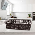 Canasta Baja Tipo Rattan Café 29x20