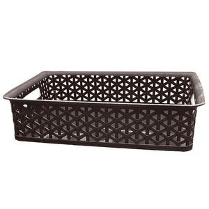Canasta Baja Tipo Rattan Café 29x20