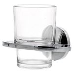Portavaso Cepillero con Vaso Cromado Aqua