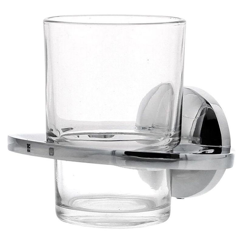 Portavaso Cepillero con Vaso Cromado Aqua