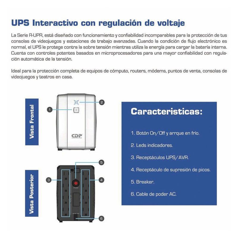 Ups Regulador Y Supresor 300J 8 Salidas - Cdp