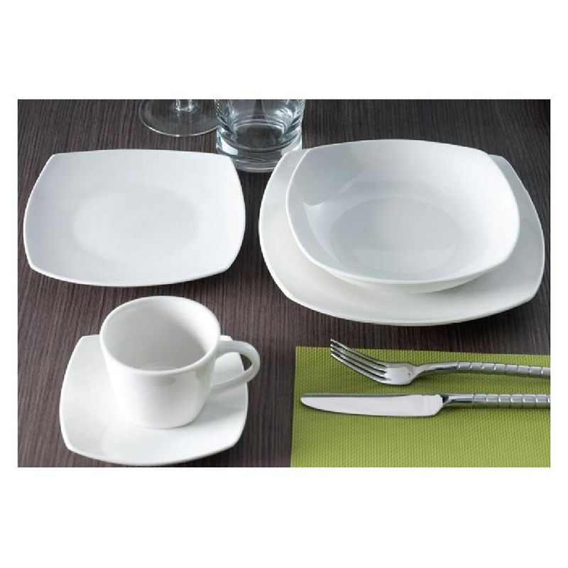 Vajilla 30 Pzas Blanca Porcelana - Toscana