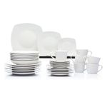 Vajilla 30 Pzas Blanca Porcelana - Toscana