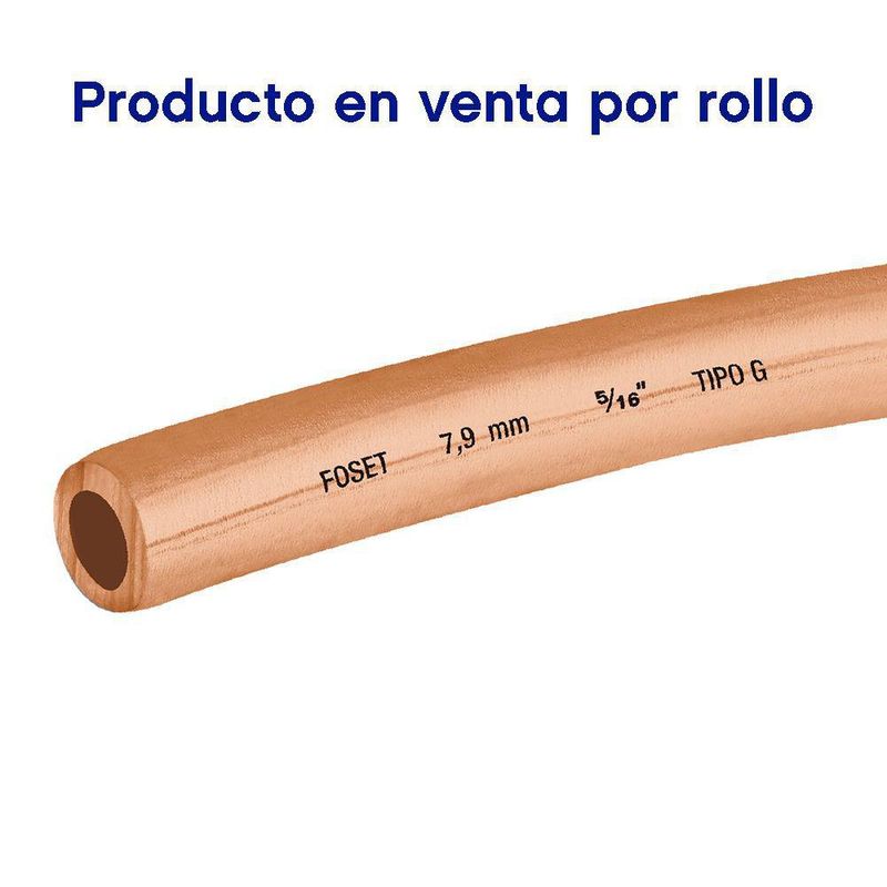Tubo De Cobre Flexible 5/16 Plg Rollo De 15 M - Foset
