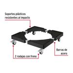 Base con Rodos Ajustable Soporta 400 Kg - Fiero