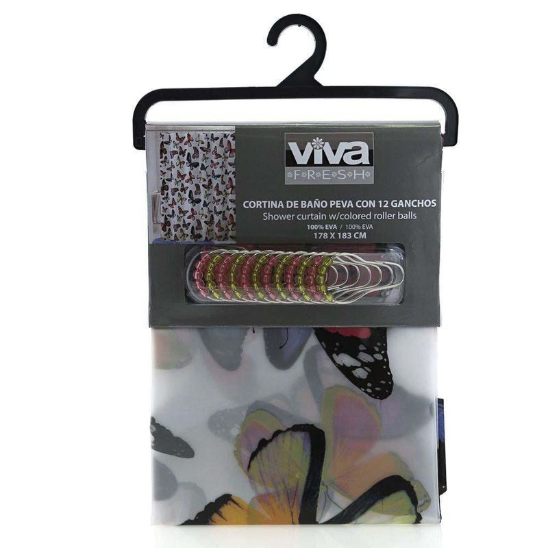 Cortina Para Baño Peva Mariposas - Viva Fresh