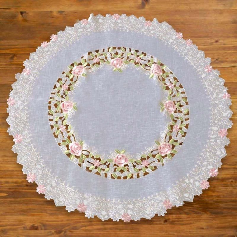 Mantel Redondo Blanco 85X85 Cm - Viva