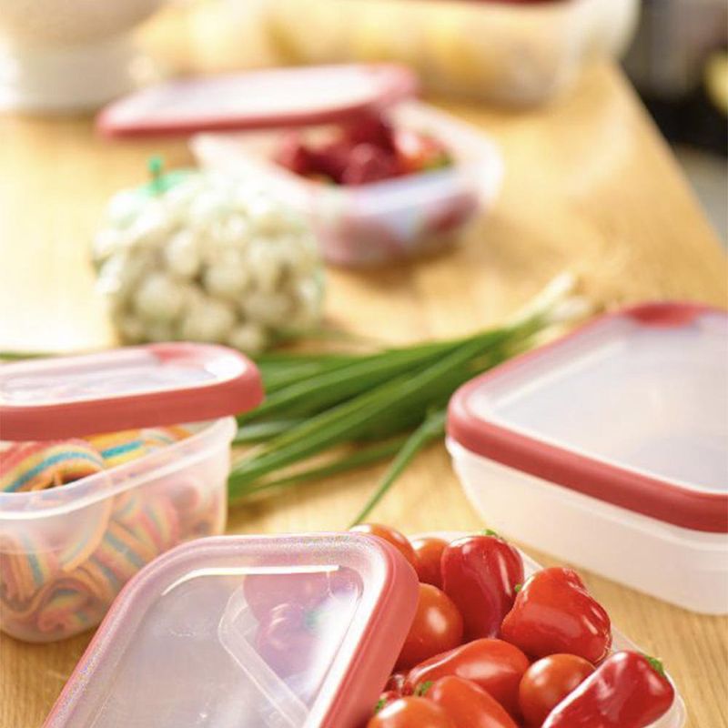 Set De Contenedores Con Tapaderas Rojas 7 Piezas - Keter
