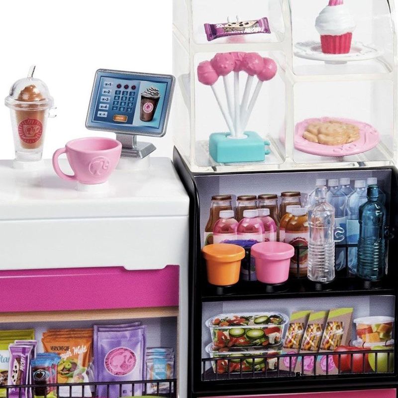 Barbie Cafetería con Muñeca y Accesorios Realistas de 20 Piezas