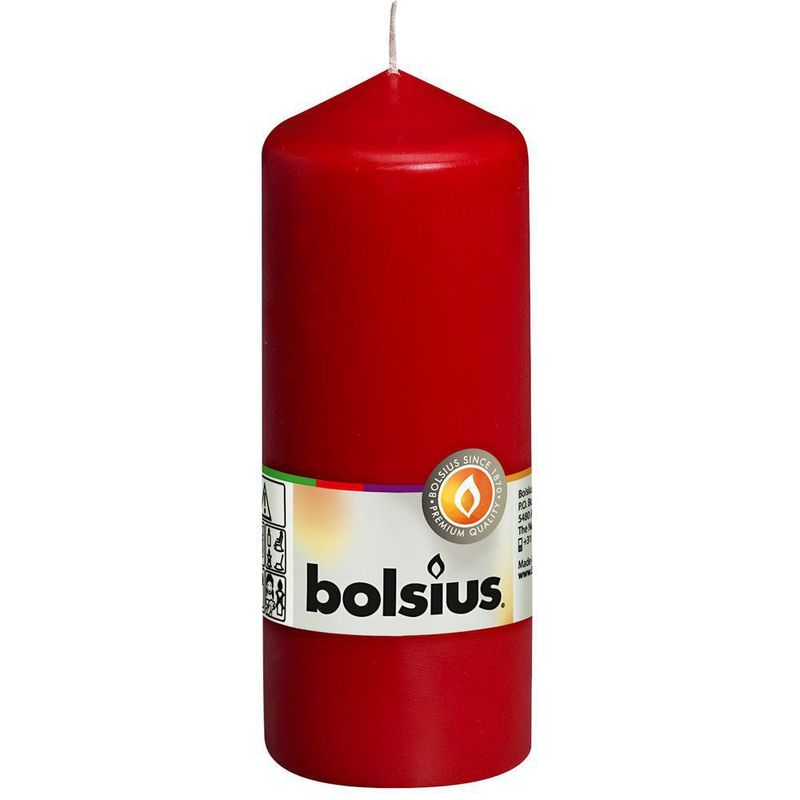 Vela Pillar Roja 5.8x5.8x15 Cm - Bolsius