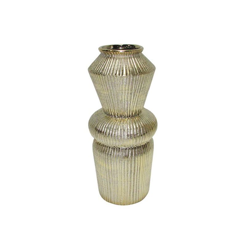 Florero Dorado 13.5x30.5x13.5 Cm - Casa Bella