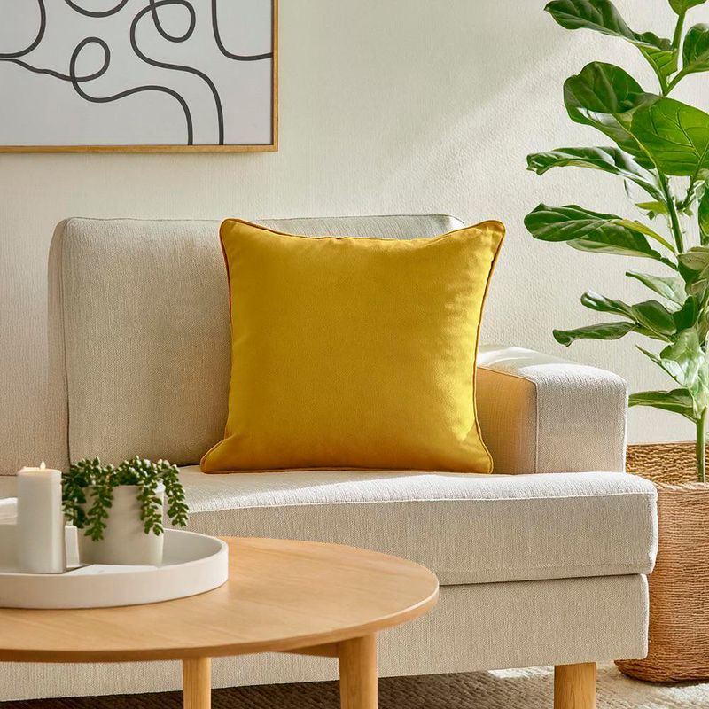 Cojín Relleno Decorativo Cuadrado Mostaza 40 x 40 Cm