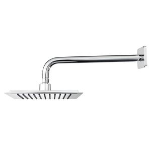 Regadera Fija Cuadrada con Brazo Riviera Cromo 9 Plg