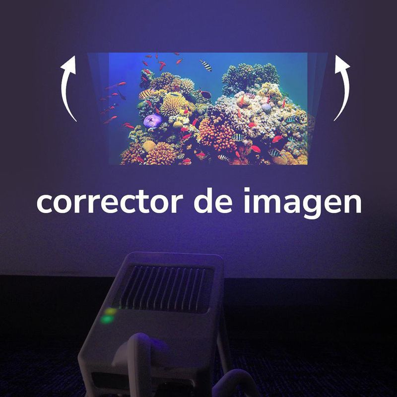 Proyector Portátil Negro De 5 Lasers Alta Definición, Imágenes Brillantes Hd 720P, Dinámico, Enfoque Automático Y Con 4 Horas De Proyección - Mimono