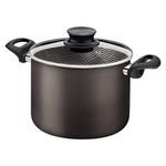 Olla Alta Paris con Tapa de 26 Cm Color Negro Mate