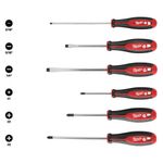 Set De 6 Destornilladores Punta Plana Y Phillips - Milwaukee Electric