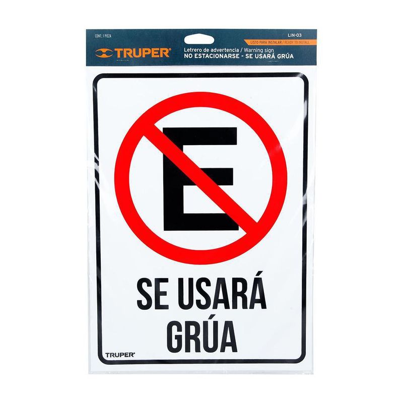 Rótulo De No Estacionarse 25 X 34 Cm - Truper