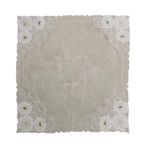 Mantel Cuadrado Color Natural Con Flores 83 X 83 Cm - Viva