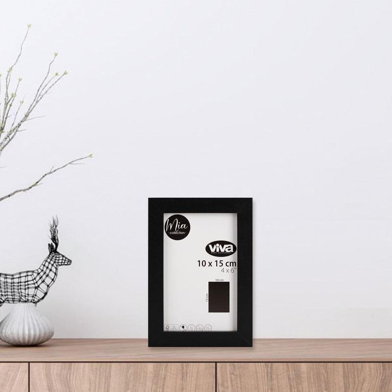 Marco Para Foto Negro 10 X 15 Cm - Viva