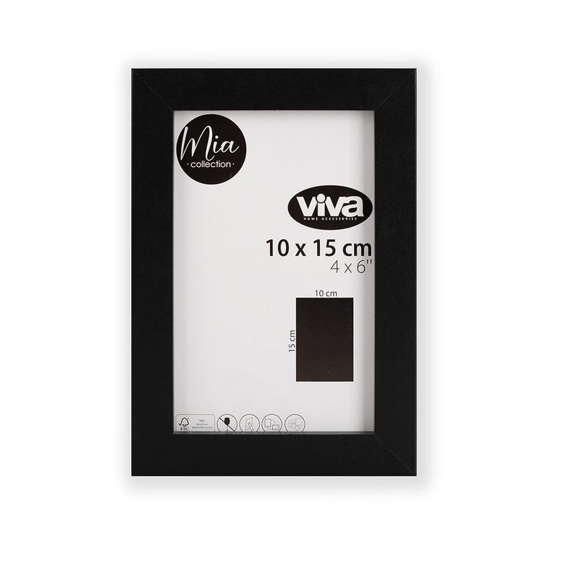 Marco Para Foto Negro 10 X 15 Cm - Viva
