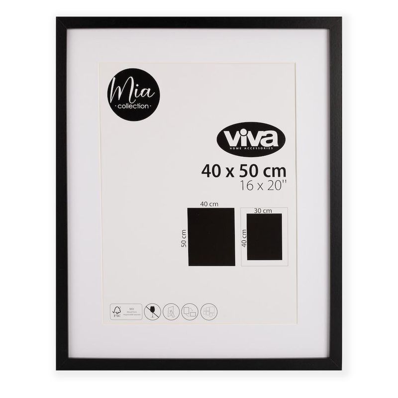 Marco Para Foto 40X50 Cm Negro - Viva