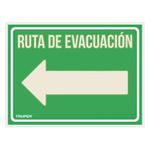 Rótulo De Ruta De Evacuación Izquierda 21 X 28 Cm - Truper