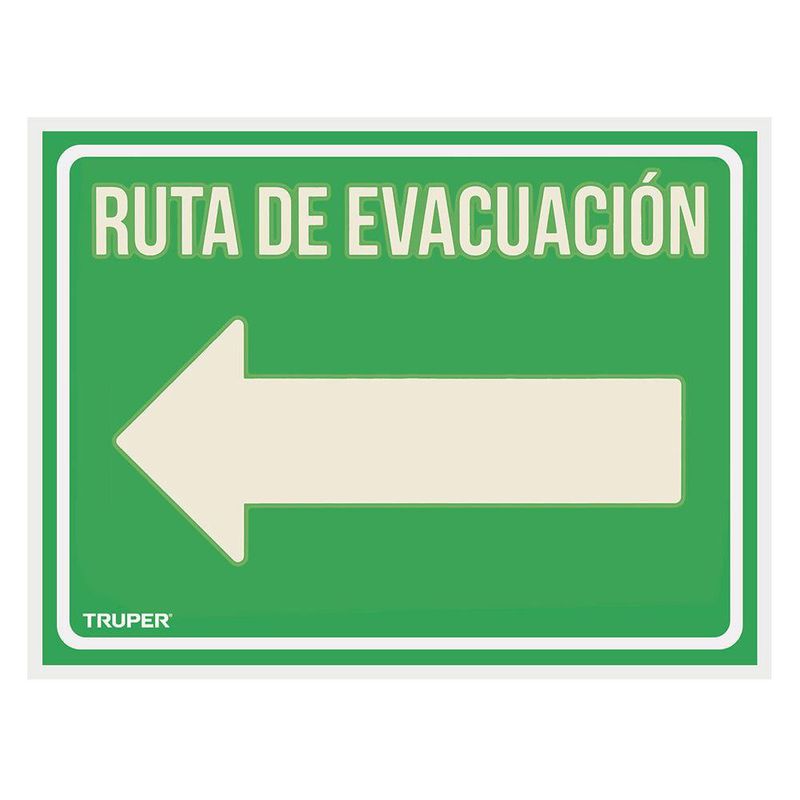 Rótulo De Ruta De Evacuación Izquierda 21 X 28 Cm - Truper