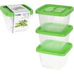 Set De 3 Contenedores Rectangulares De 1360 Ml