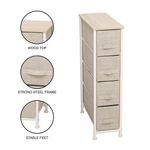 Gavetero Beige De 4 Gavetas Angosto 20X48X76 - Viva
