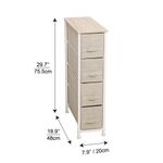 Gavetero Beige De 4 Gavetas Angosto 20X48X76 - Viva