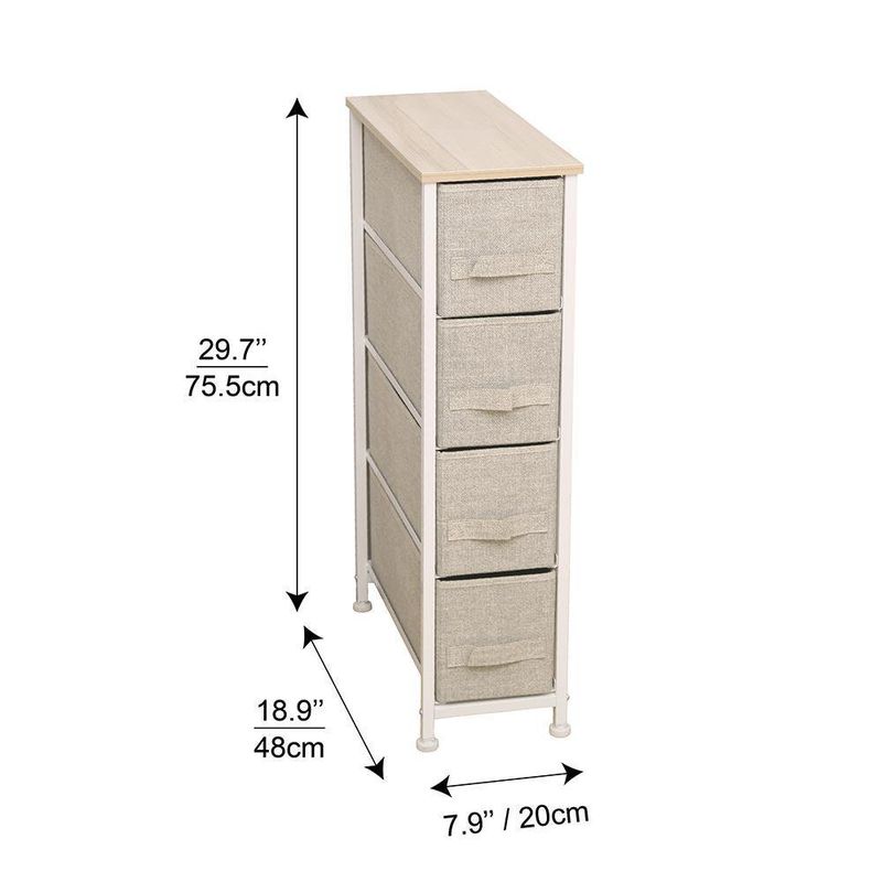 Gavetero Beige De 4 Gavetas Angosto 20X48X76 - Viva