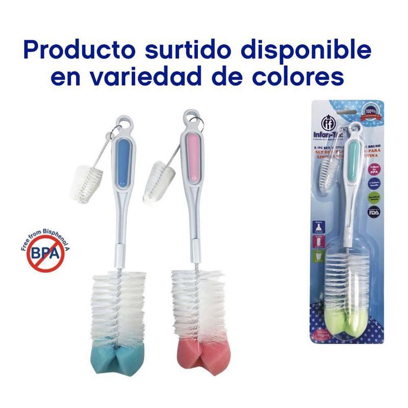 Cepillo Para Biberón Y Tetina  Colores Surtidos - Infantec