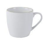 Pocillo De Porcelana Blanco Con Borde Dorado 12 Oz - Toscana