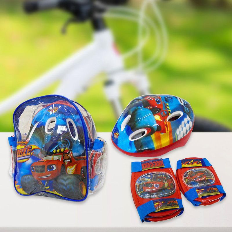 Kit De Protección Casco Rodilleras Y Coderas Blaze - Disney