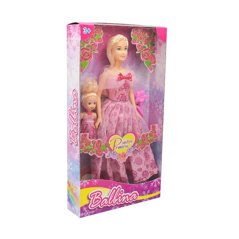 Muñeca Princesa Rosa De 12 Plg Con Hermana Pequeña - Koala Kids