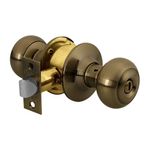 Cerradura Tipo Oval Para Baño Latón Antiguo - Hermex