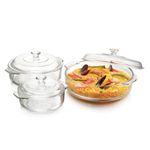 Juego 3 Pzs Cacerolas Con Tapa Vidrio - Crisa