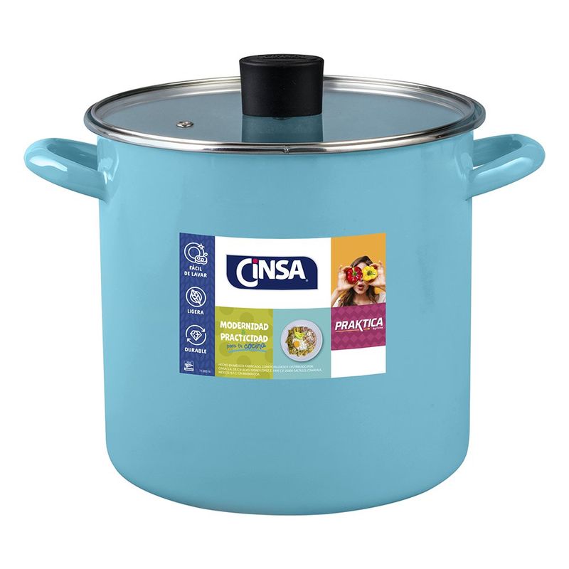 Olla Recta Alta Aqua Bay con Tapa 7.5 L - Cinsa