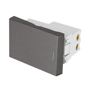 Switch Sencillo Acero Lisboa 1.5 Módulos - Volteck