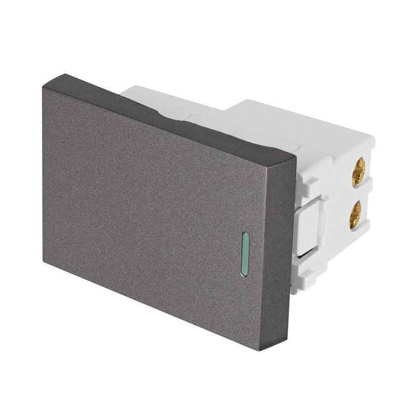 Switch Sencillo Acero Lisboa 1.5 Módulos - Volteck