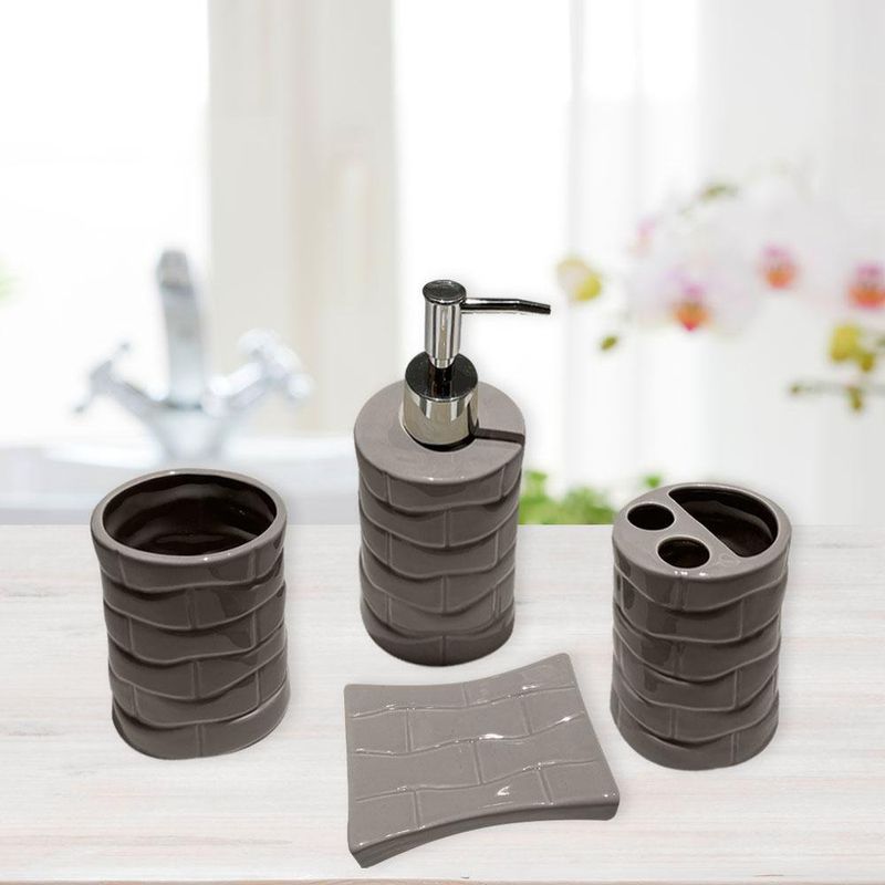 Set de Baño 4 Piezas Lila  de Cerámica - Viva