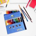 Crayones Triangulares De Madera Premium 24 Unidades + 2 Lapices Hp - Mis Pasitos