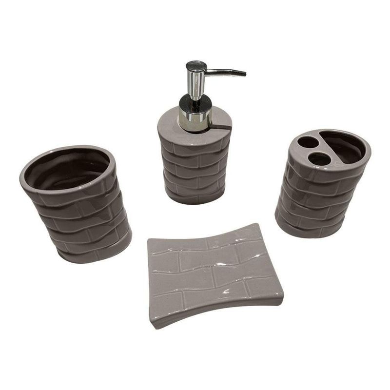 Set de Baño 4 Piezas Lila  de Cerámica - Viva
