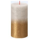 Vela Pillar Gris Dorado 6.8x6.8x13 Cm - Bolsius